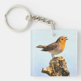 Robin singing  sleutelhanger