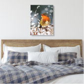 Robin Songbird avec Flocons de Neige Impression s (Insitu(Chambre))