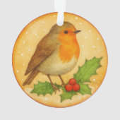 Robin sur la branche de houx (dos)