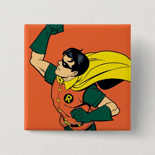 Robin Uppercut Vierkante Button 5,1 Cm (Voorkant)
