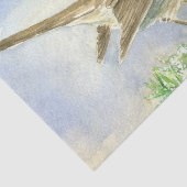 Robin vogel op een bevroren jeneverbes tissuepapier (Detail)