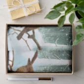 Robin Vogels Op Tak Sneeuwwoud Winter Kerstmis Tissuepapier (Geschenk)