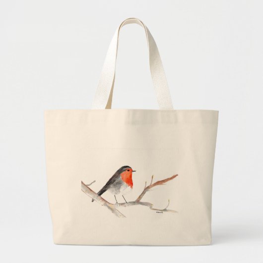 Robin waterverf kerstfeestbeest grote tote bag (Voorkant)
