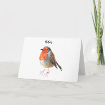 Robin waterverf schilderde vogels. Mooie kaart.