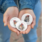 Robin Winter Delight, op maat Ronde Button 5,7 Cm