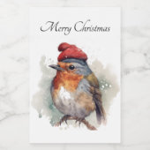 Robin Winter Delight, op maat Voedselcontainer Etiket (Enkel label)