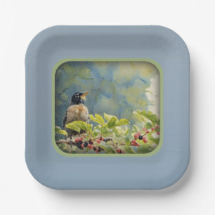 Robing en bessen - Papier Bord