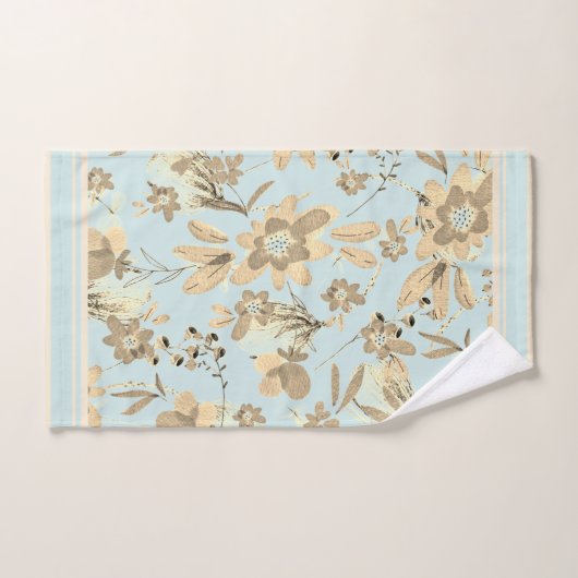 Robins Bleu d'oeuf avec des tons Brown de fleurs (Serviette à main)