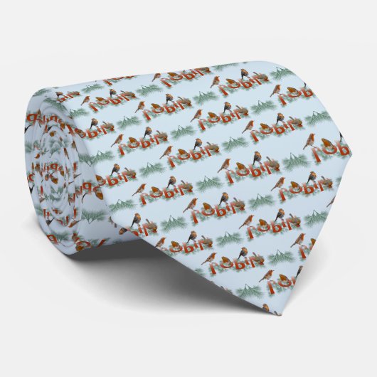 Robins Cravate texture double face (bleu clair) (Roulé)