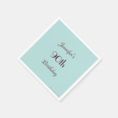 Robins Egg Blue, 90th Birthday Party, Name Paper Servetten (Hoek)