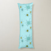 Robin's Egg Blue Atomic Starbursts Body Pillow Lichaamskussen (Achterkant (Verticaal))