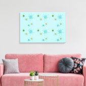 Robin's Egg Blue Atomic Starbursts Canvas Print (Insitu (Woonkamer))