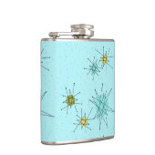 Robin's Egg Blue Atomic Starbursts Flask Heupfles (Rechts)