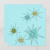 Robin's Egg Blue Atomic Starbursts Kaart (Voorkant / Achterkant)