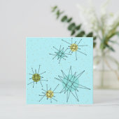 Robin's Egg Blue Atomic Starbursts Kaart (Staand voorkant)