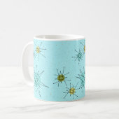 Robin's Egg Blue Atomic Starbursts Mok (Voorkant links)