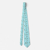 Robin's Egg Blue Atomic Starbursts Necktie Stropdas (Achterkant)