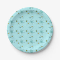 Robin's Egg Blue Atomic Starbursts Paper Bord