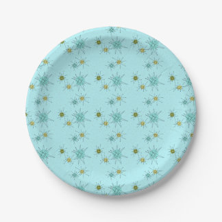Robin's Egg Blue Atomic Starbursts Paper Bord