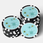 Robin's Egg Blue Atomic Starbursts Poker Chip (Opstapeling)
