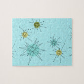 Robin's Egg Blue Atomic Starbursts Puzzle Legpuzzel (Horizontaal)