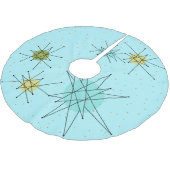 Robin's Egg Blue Atomic Starbursts Tree Skirt Kerstboom Rok (Gekanteld)