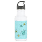 Robin's Egg Blue Atomic Starbursts Water Bottle Waterfles (Voorkant)