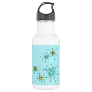 Robin's Egg Blue Atomic Starbursts Water Bottle Waterfles