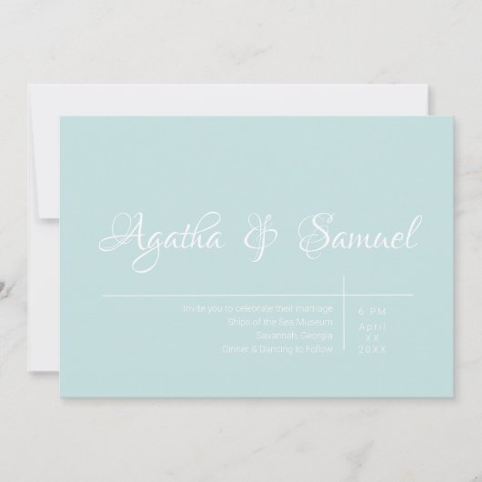 Robin's Egg Blue Classic bruiloft uitnodiging (Voorkant)