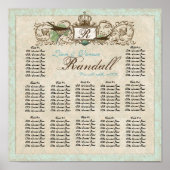  Robins Egg Blue Crown Swirl Flourish Poster (Voorkant)