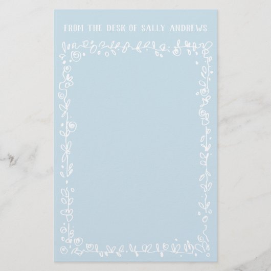 Robin's Egg Blue Desk van Stationery Briefpapier (Voorkant)