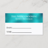 Robin's Egg Blue Dog Grooming Appointment Card Visitekaartje (Achterkant)