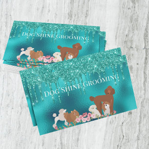 Robin's Egg Blue Dog Grooming Appointment Card Visitekaartje