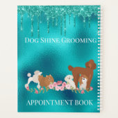 Robin's Egg Blue Dog Grooming Glitter Pet Services Planner (Achterkant)