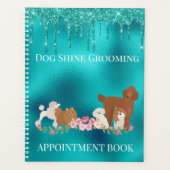 Robin's Egg Blue Dog Grooming Glitter Pet Services Planner (Voorkant)