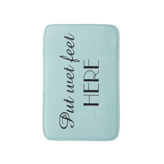 Robins Egg Blue en Black Funny Plush Bath Mat (Voorkant Verticaal)