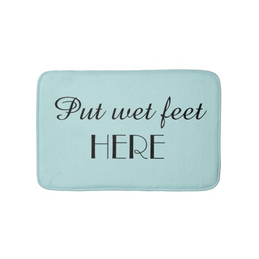 Robins Egg Blue en Black Funny Plush Bath Mat (Voorkant)