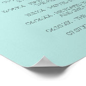 Robin's Egg Blue Huwelijksliefdesverhaal Poster (Hoek)