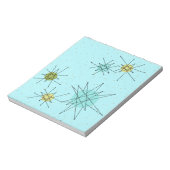 Robin's Egg Blue Iconic Atomic Starbursts Notepad Notitieblok (Gedraaid)