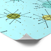 Robin's Egg Blue Iconic Atomic Starbursts Poster (Hoek)