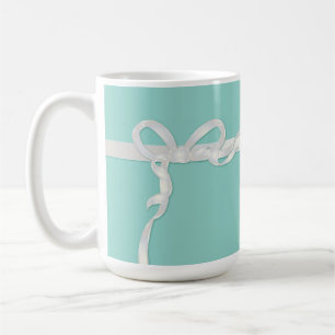 Robin's Egg Blue Jewelry Box met White Ribbon Koffiemok