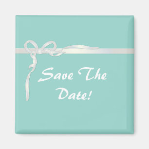 Robin's Egg Blue Jewelry Box met White Ribbon Magneet