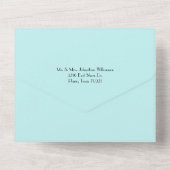 Robins Egg Blue Paris Threadding All In One Uitnodiging (Achterkant)