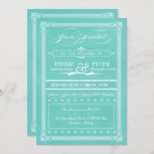 Robin's Egg Blue Poster Style Wedding Invitations Kaart (Voorkant / Achterkant)