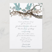 Robin's Egg Blue  Tortelduifjes Wedding Menu (Voorkant)