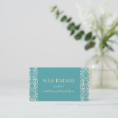 Robin's Egg Damask Visitekaartje (Staand voorkant)