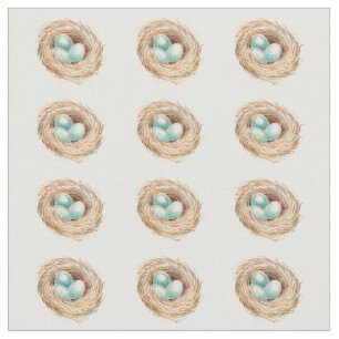 Robin's Egg Nest Bird Fabric Stof