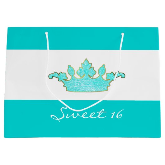 Robins Ei Blauwe Kroon Custom Gift Bag Groot Cadeauzakje (Voorkant)