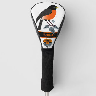 Robins en bloemen golfheadcover