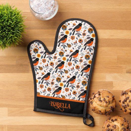 Robins en bloemen ovenwant (Top down)